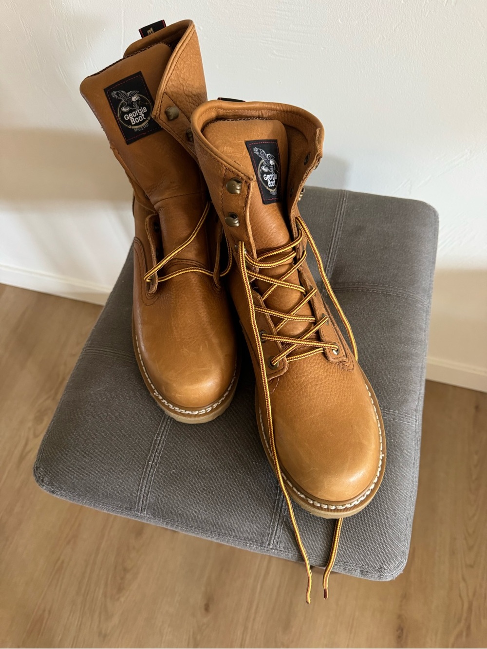 GEORGIA 8” Barracuda Gold Wedge Work Boot “NEW” Size 11.  No Box